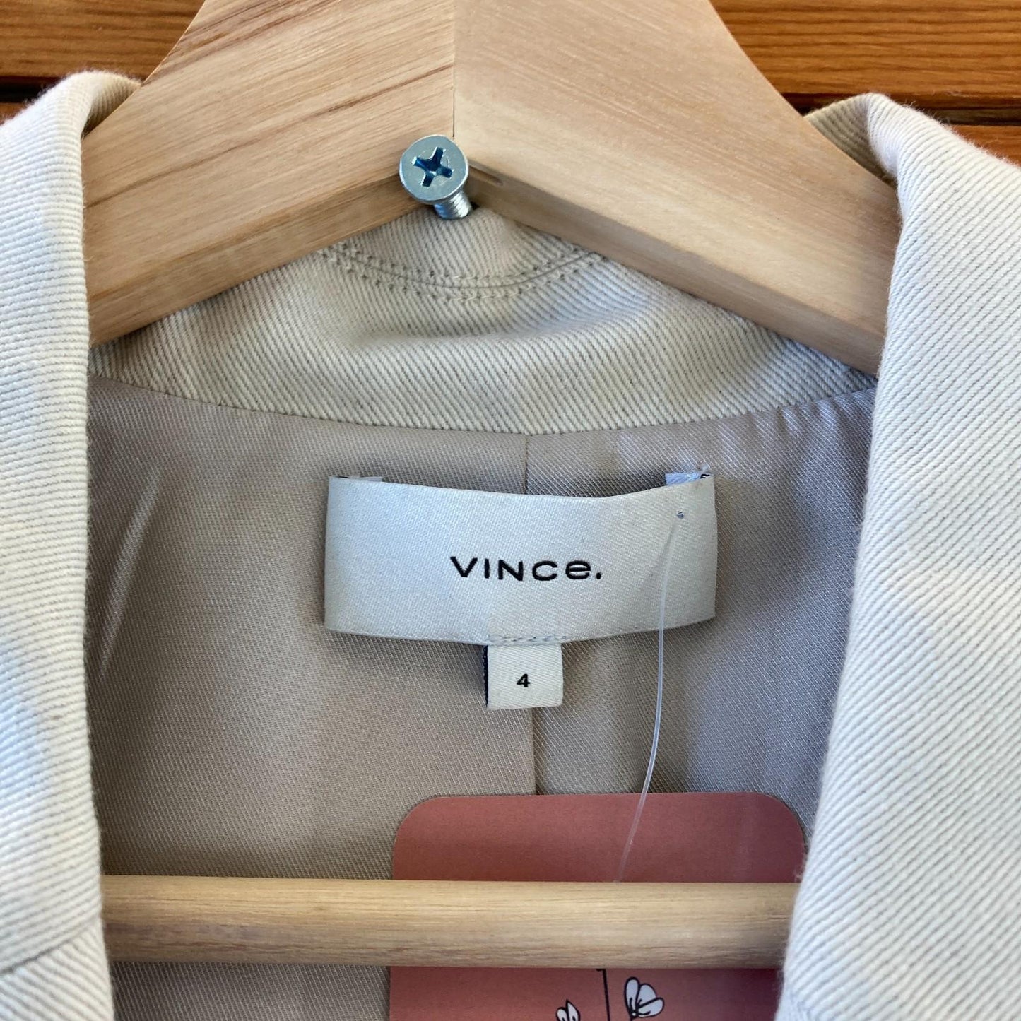 4 - Vince Beige Textured Linen Blend Double Breasted Blazer Jacket 1011SC