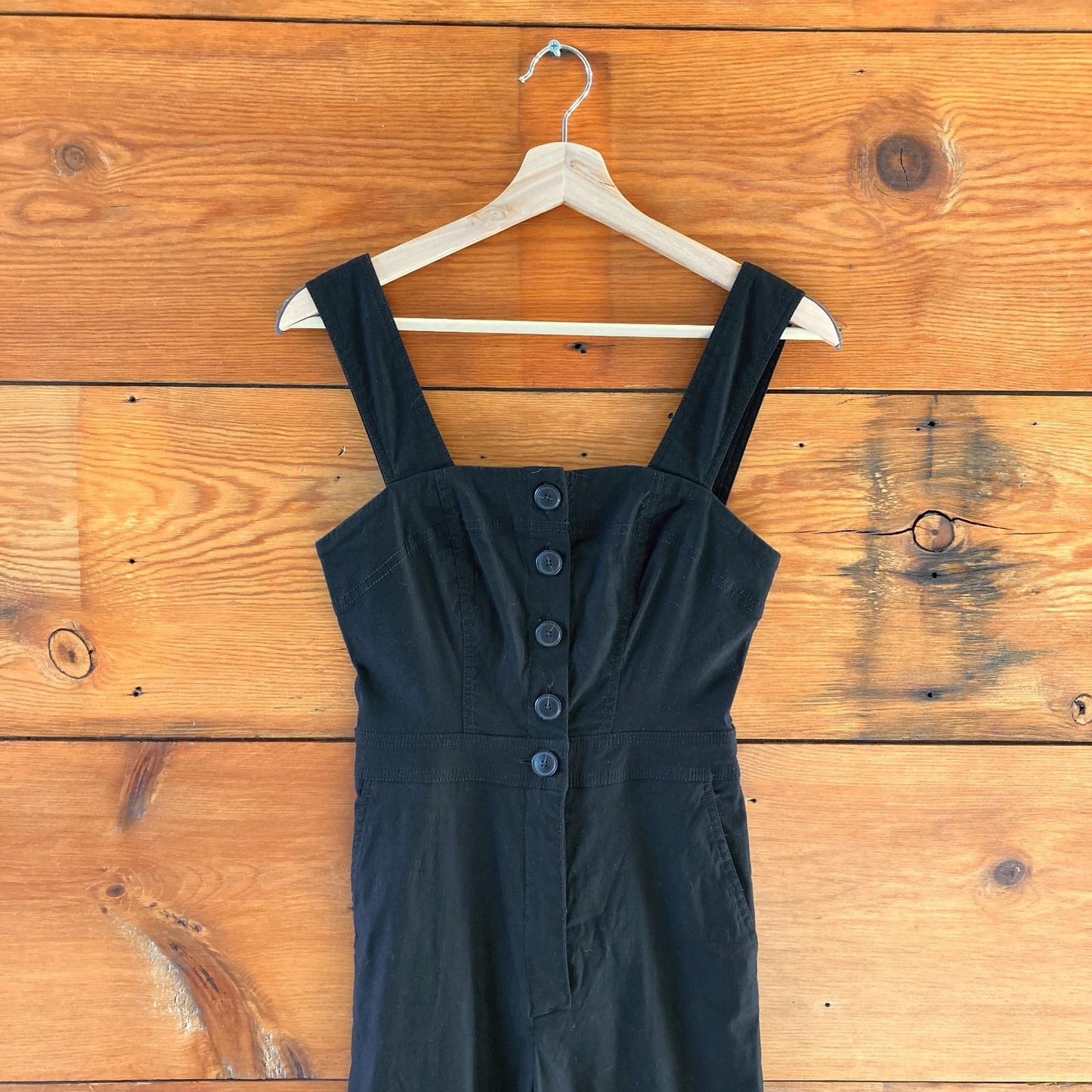 0 / XS - Maeve Anthropologie Black Portside Colette Sleeveless Jumpsuit 0117JK