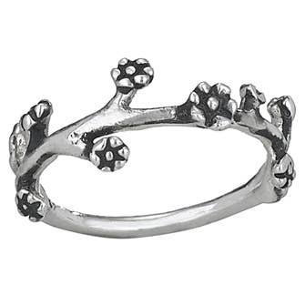 Tiger Mountain Jewelry - Natural Choice Sterling Silver Floral Branch Ring: 7