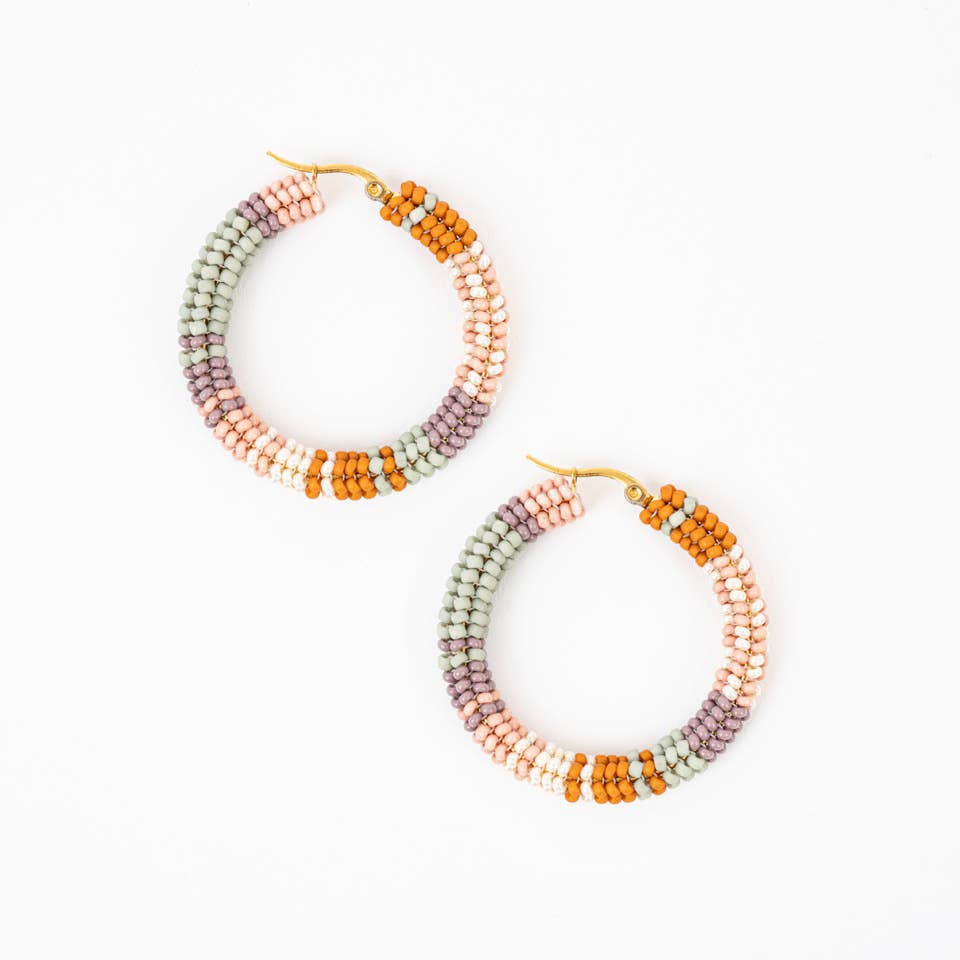 Altiplano - Patchwork Hoop Earrings: Juicy Fruit