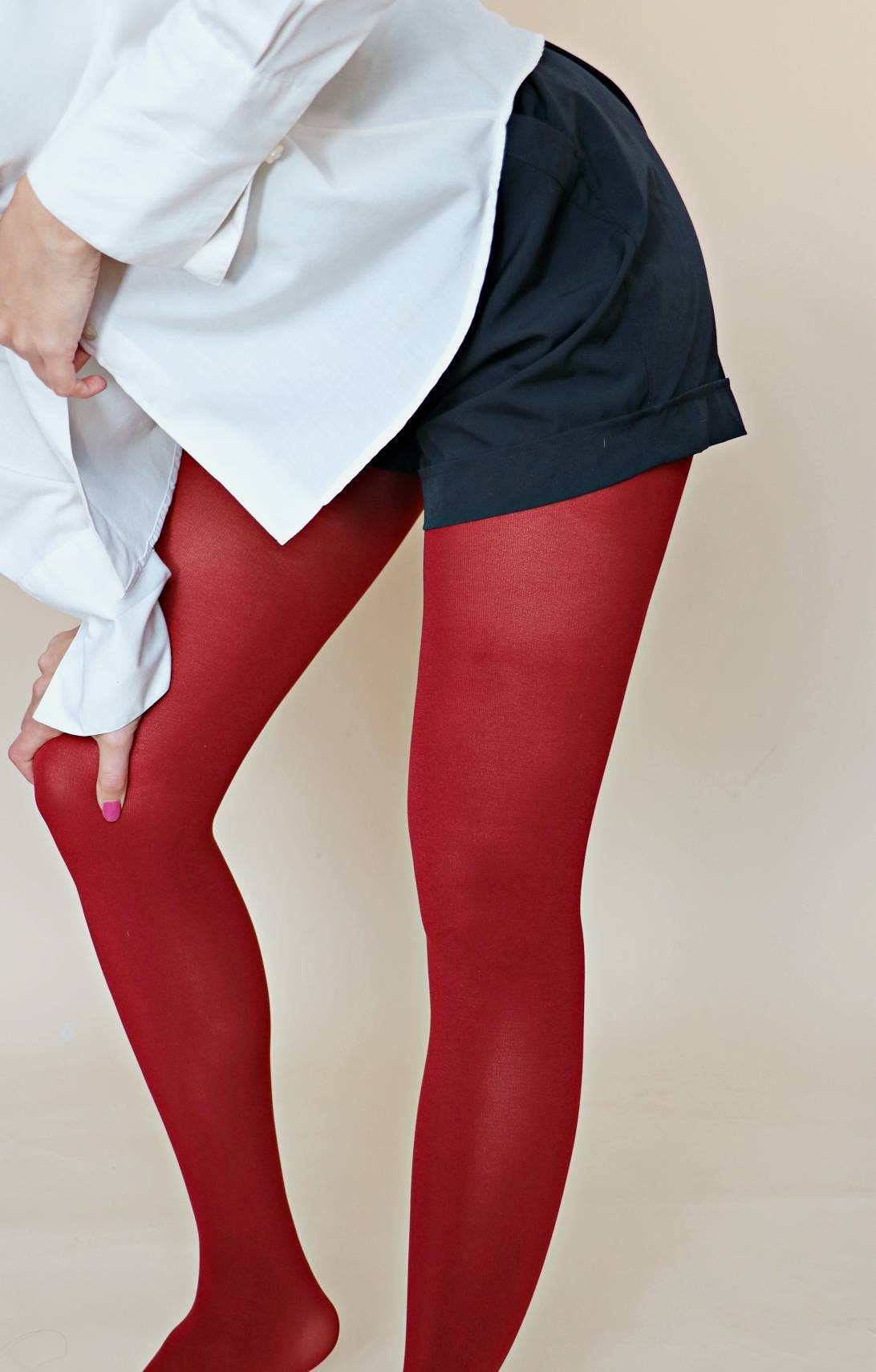 OPAQUE ZOKKI COLORED TIGHTS: Merlot / Tall/ Large- Plus