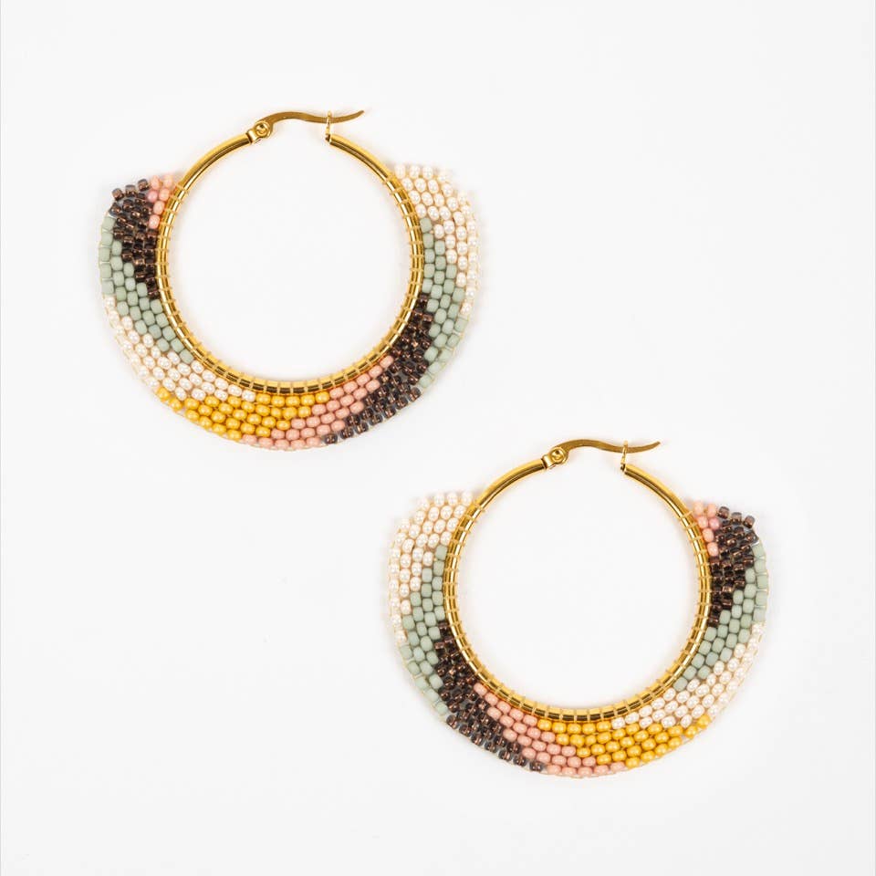 Altiplano - Swirl Hoop Earrings: Deep Pop