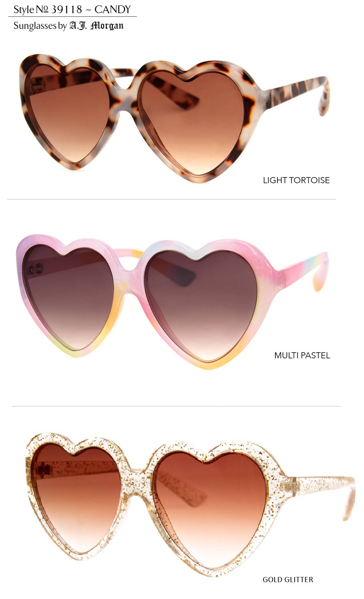 A.J. Morgan - Candy - Sunglasses: Light Tort