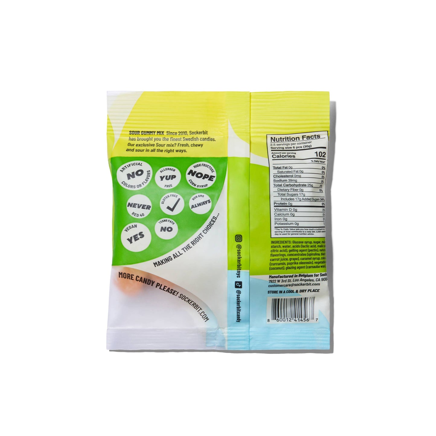 Sockerbit - Sour Gummy Mix Swedish Candy - 2.8oz