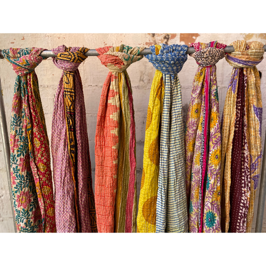 Seeds - Kantha Scarf Scarves | Made From Recycled Cotton Saris 