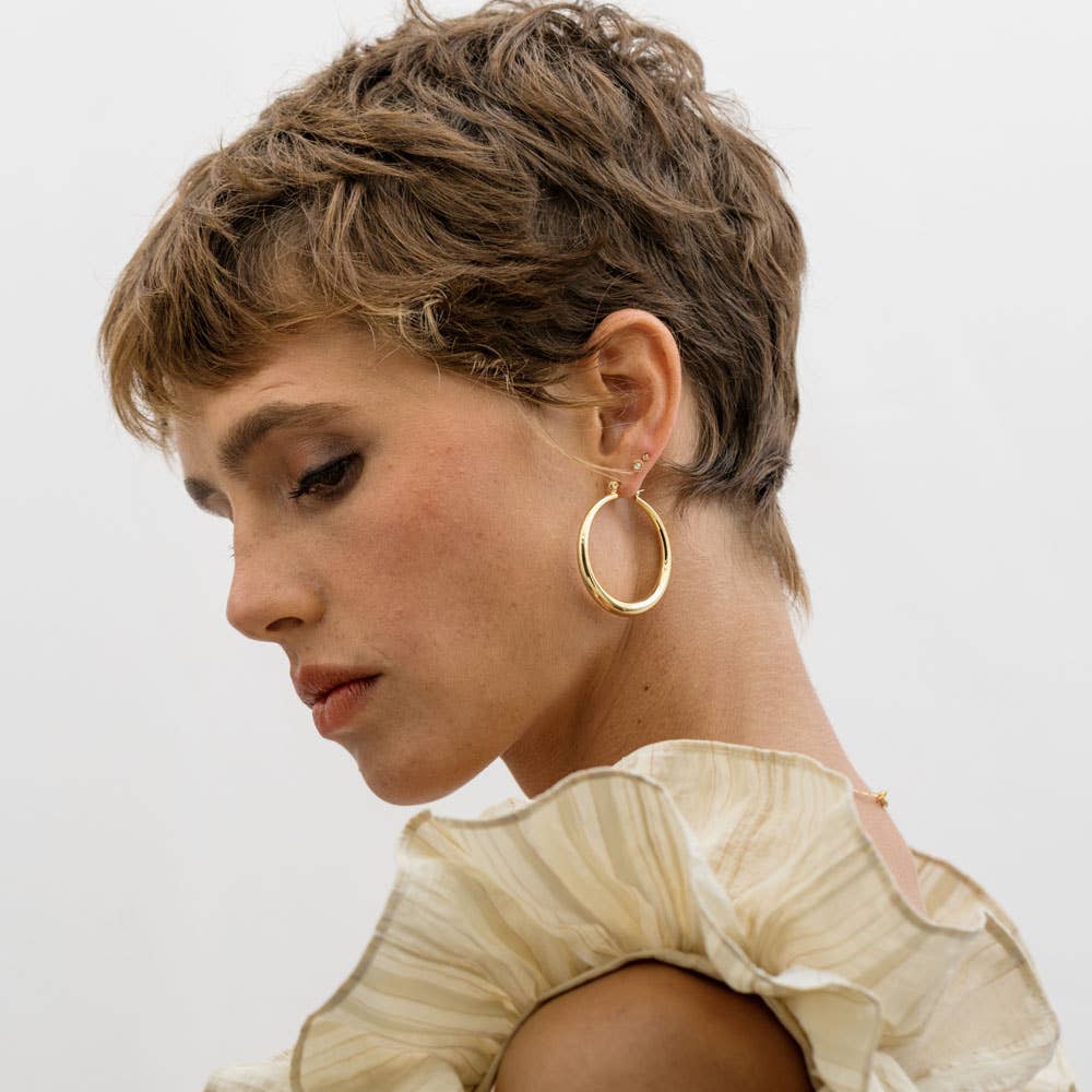 Large Maria Hoops: Gold