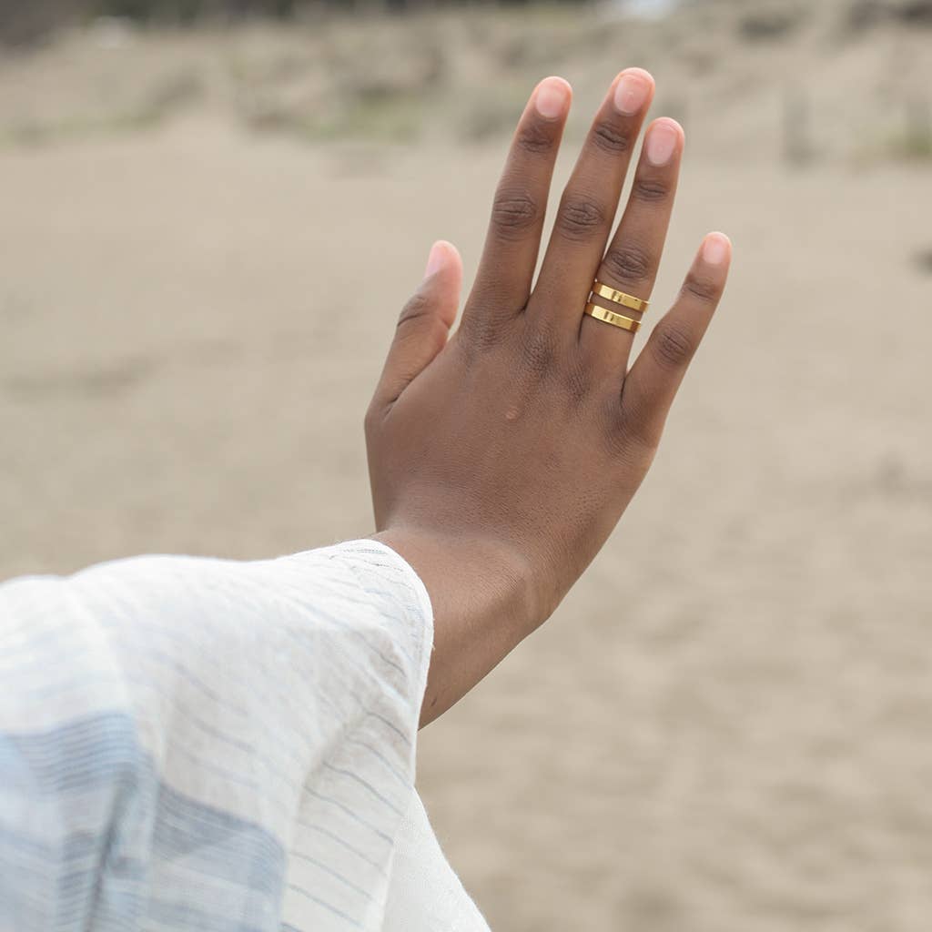 Geo Stripe Bombshell Ring: 7