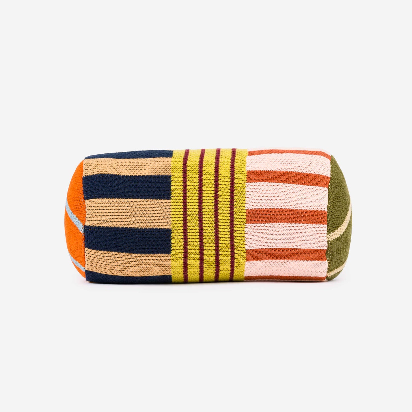 VERLOOP | knits - Patchwork Stripe Bolster Pillow: Rainbow