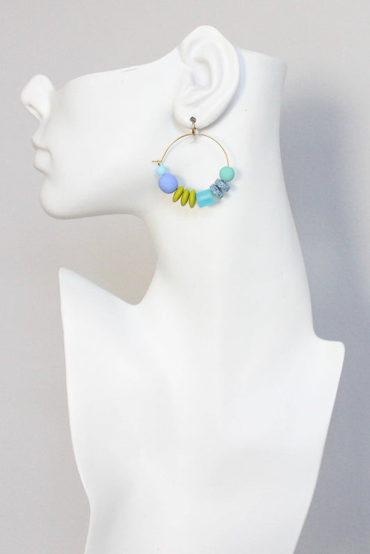 KYLE09 glass hoop earrings