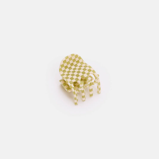 Midi Ursa Claw in Olive Check
