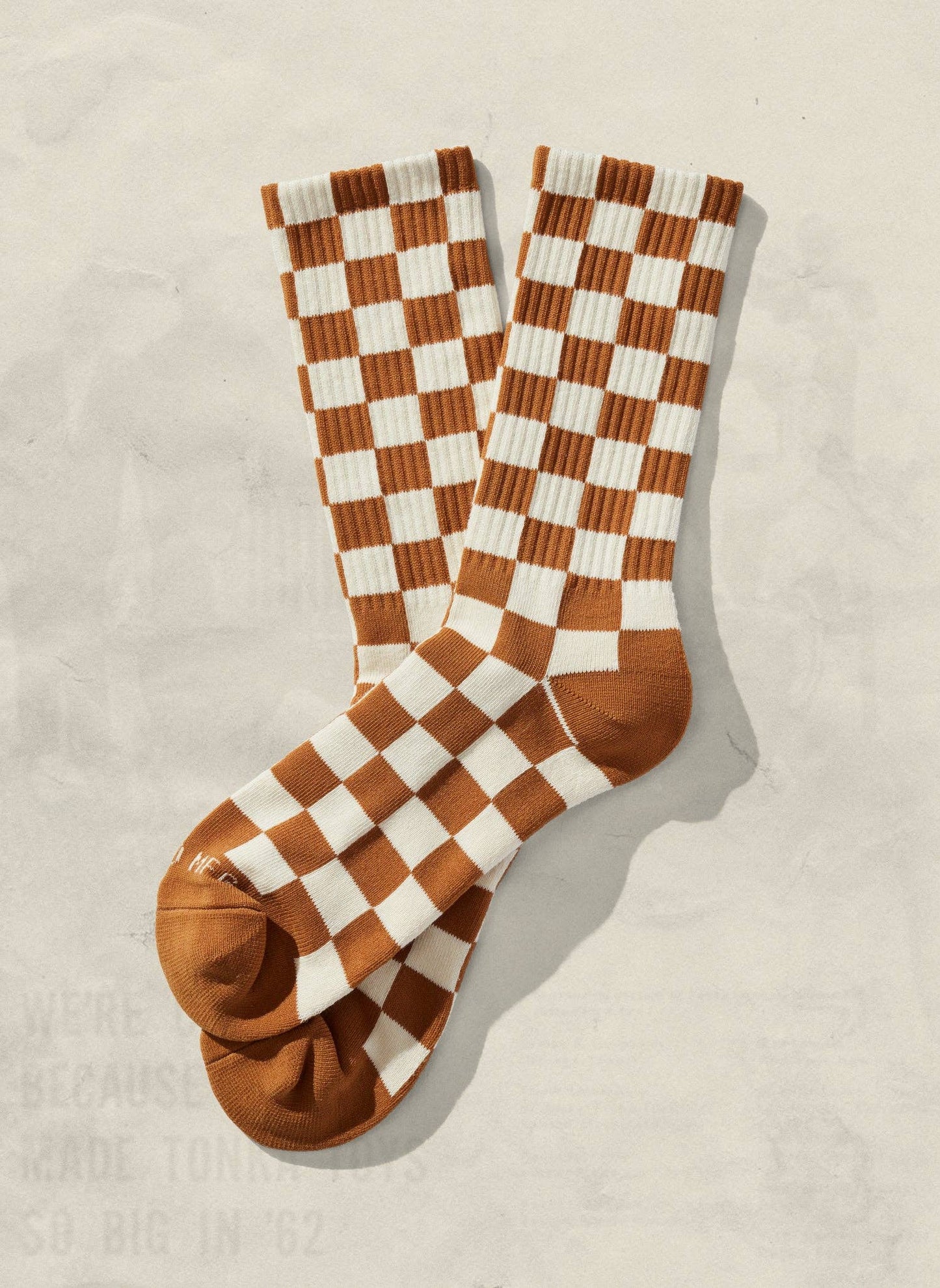 WELD Mfg. - Checkerboard Crew Socks: Slate & Cream