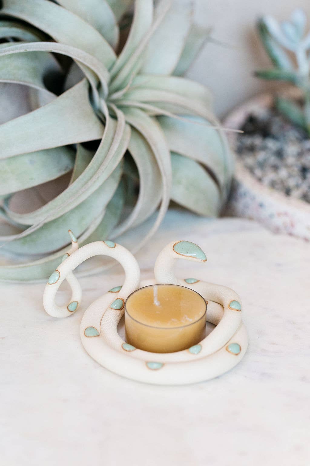 Carter & Rose - Ceramic Snake Tealight: Saul