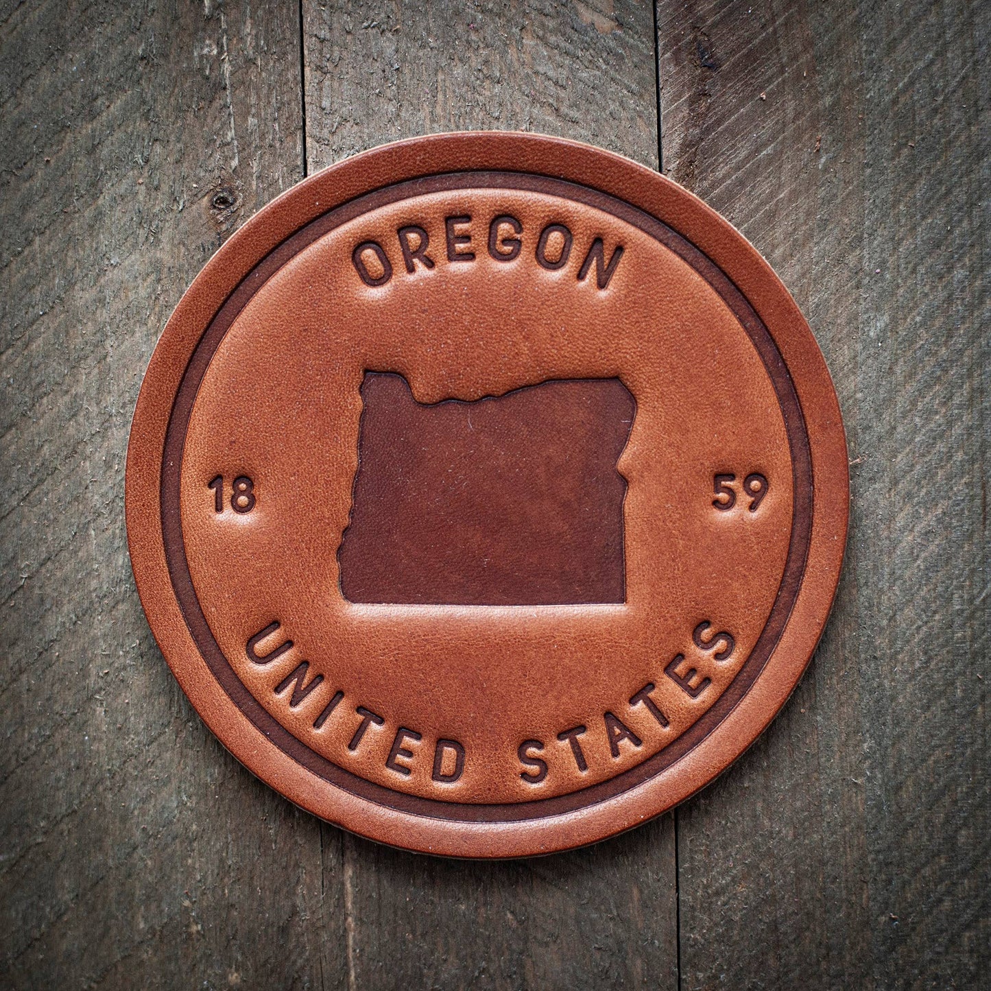 Sugarhouse Leather - Oregon State Silhouette Leather Coaster