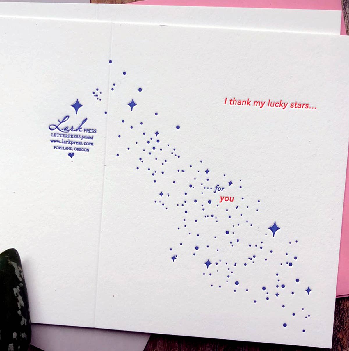 I Thank My Lucky Stars for You — Letterpress Greeting Card