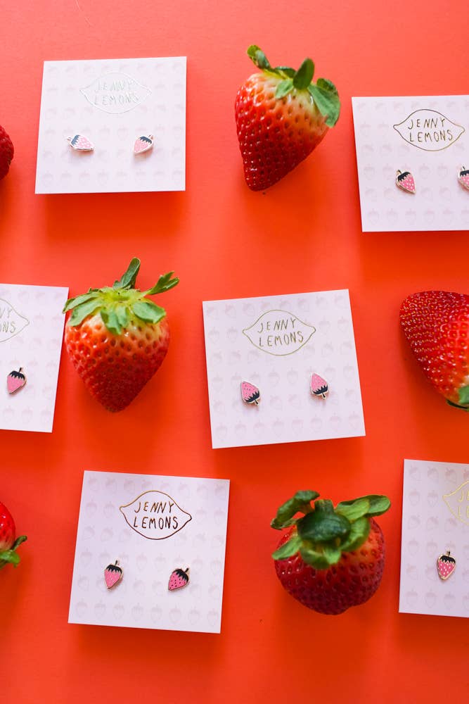 Jenny Lemons - Strawberry Enamel Earrings