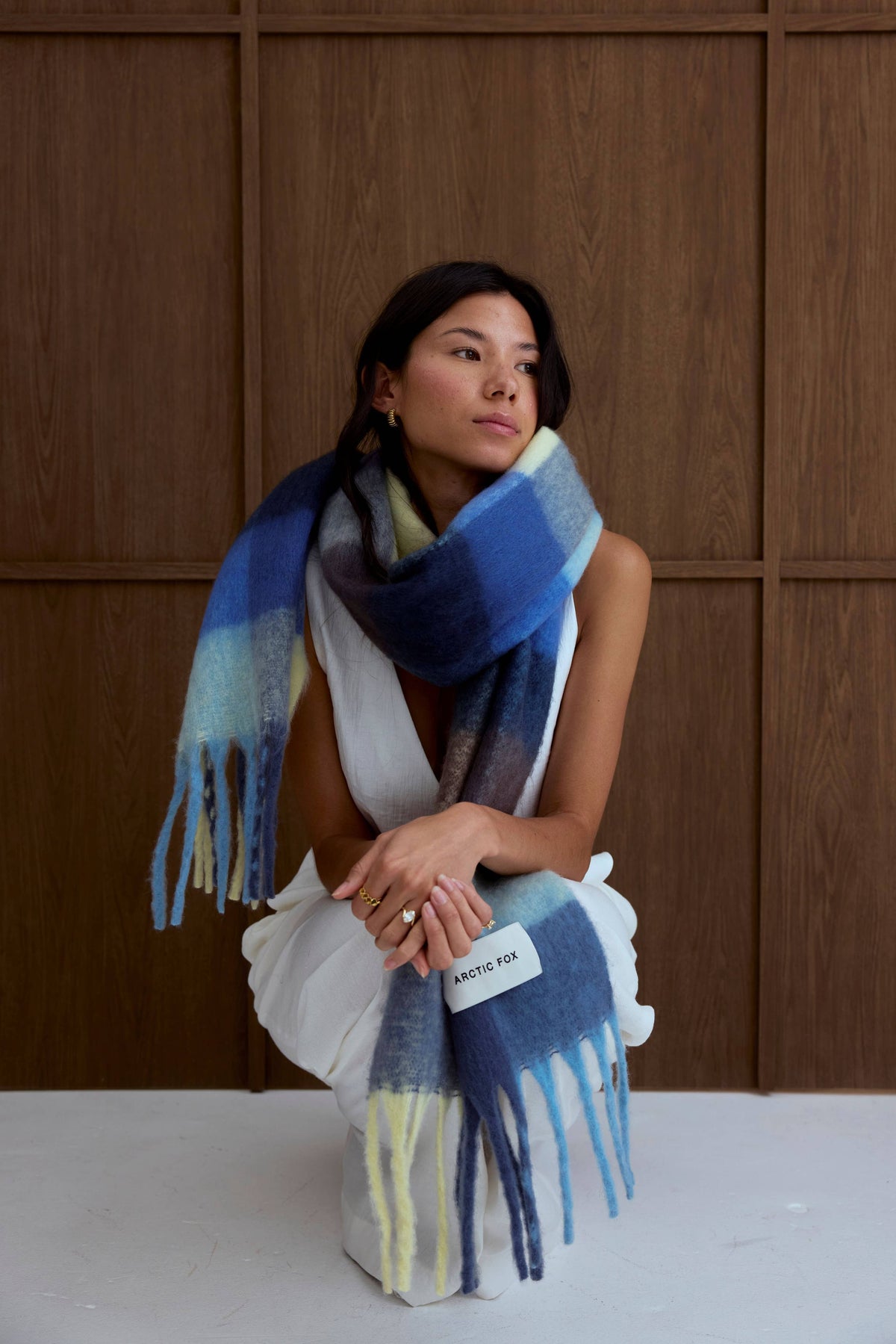 Arctic Fox & Co. - North America - The Reykjavik Scarf - 100% Recycled - Blue Yellow - FW26