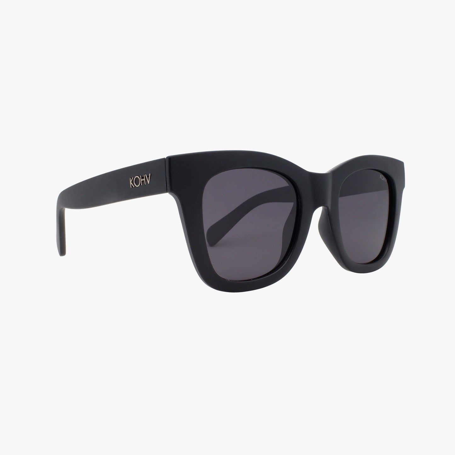 Kohv Eyewear - BAILEY GLOSS BLACK Polarized Oversized Square Sunglasses