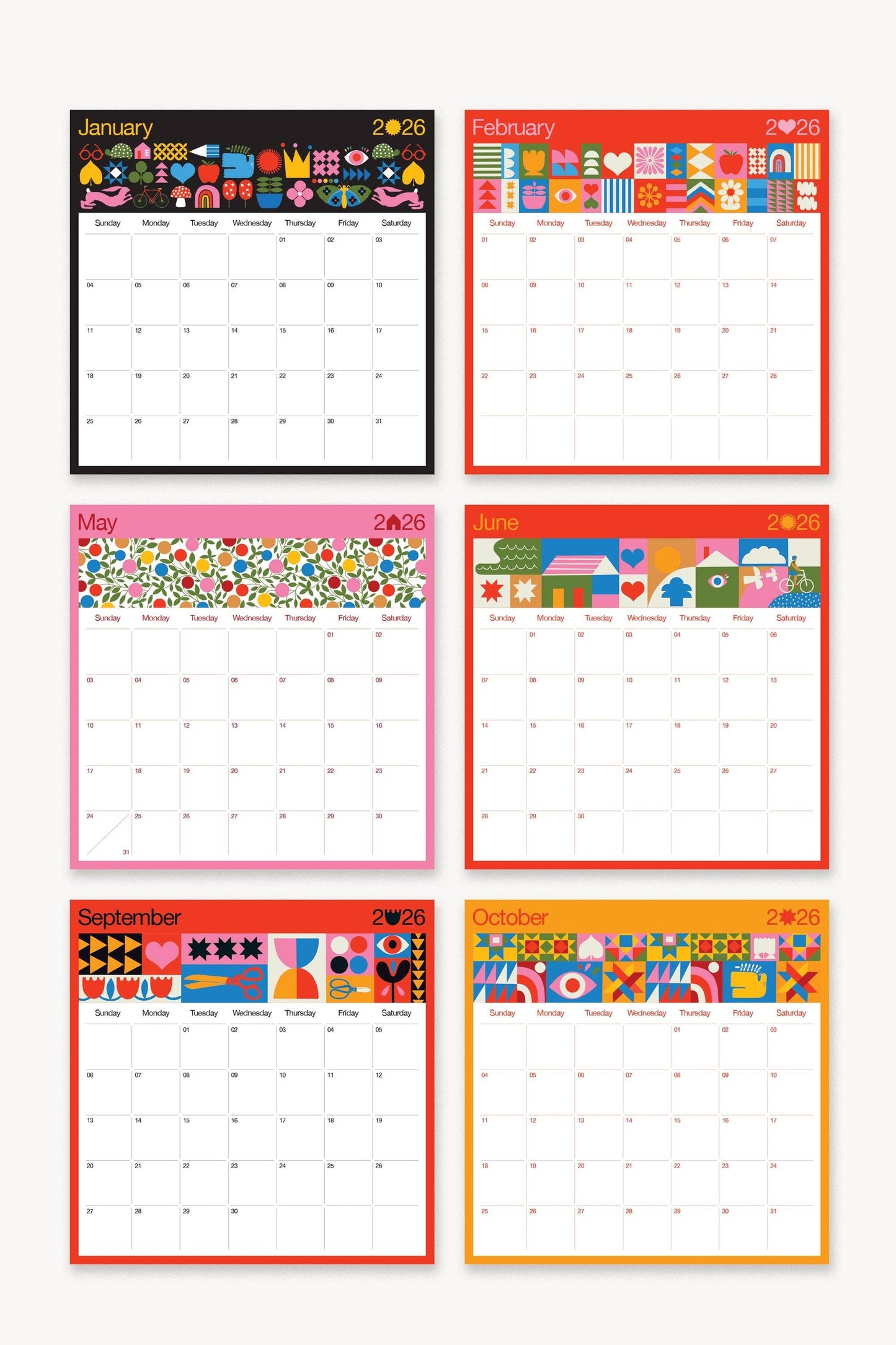 2026 Magnetic Calendar by Lisa Congdon