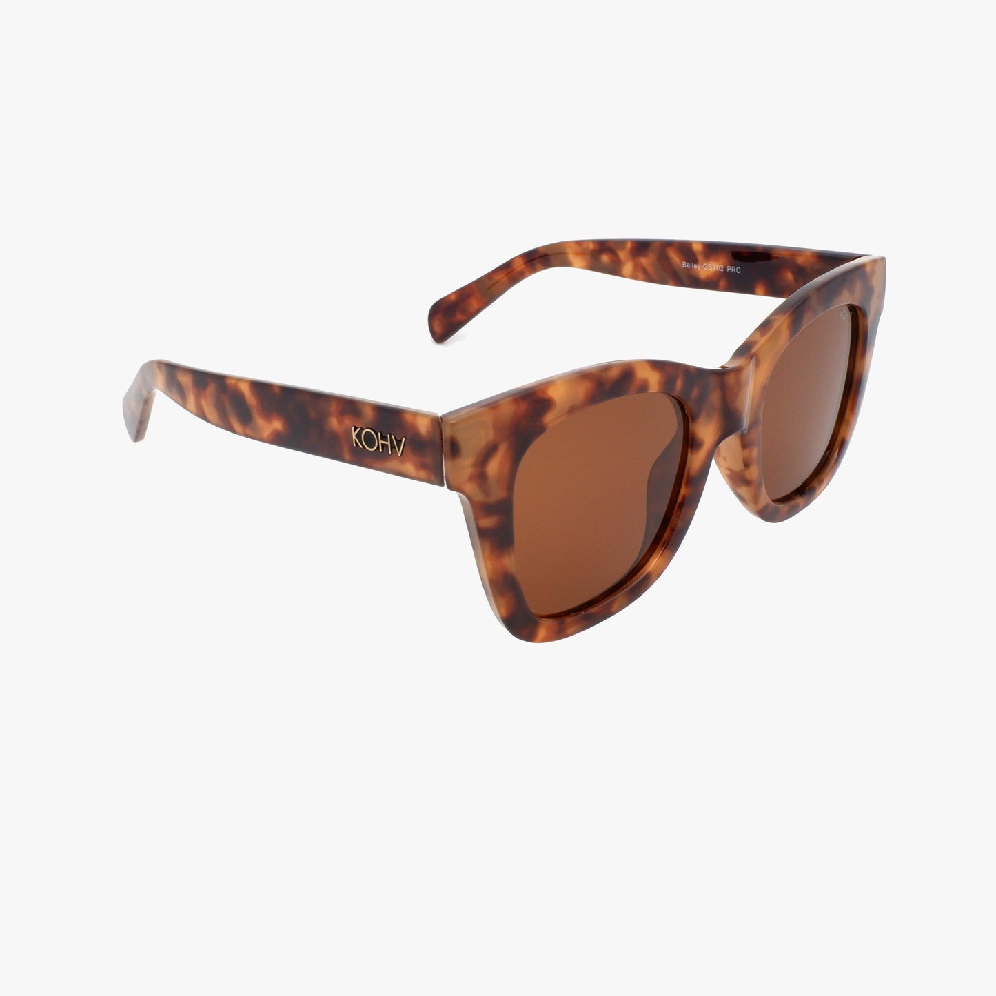 Kohv Eyewear - BAILEY AMBER TORTOISE Polarized Oversized Square Sunglasses
