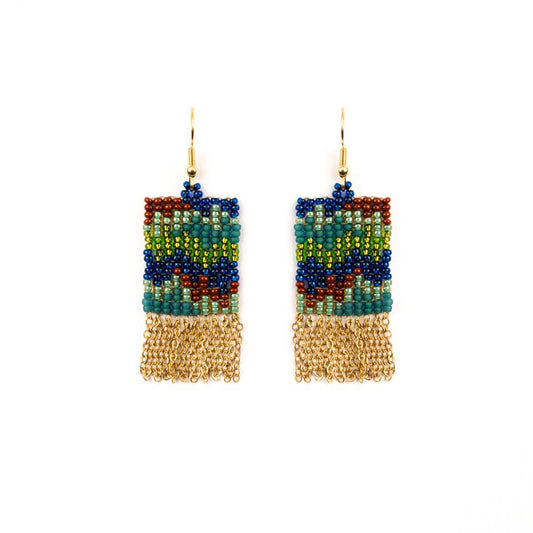 Rhythm Fringe Earrings: Peacock