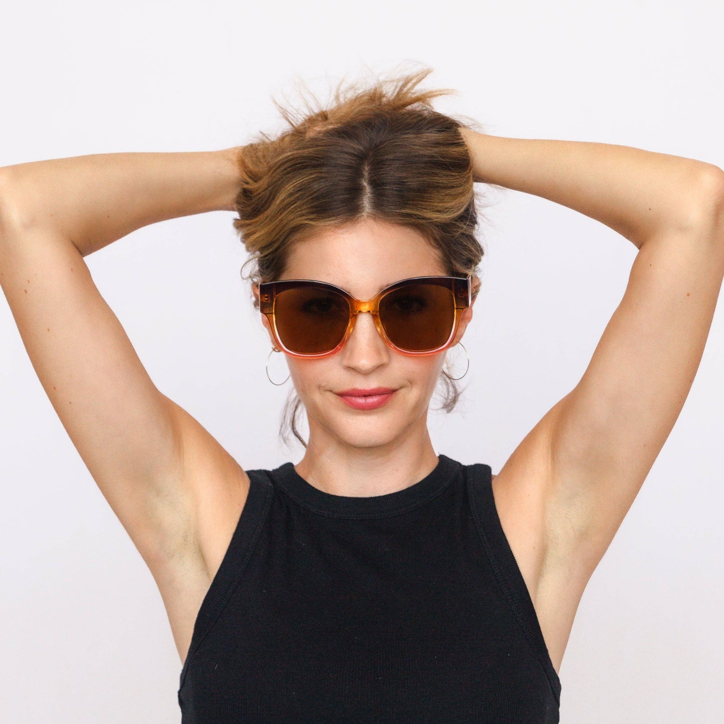 Jaxy Eyewear - Dahlia - Retro Oversized Sunglasses for Women: Amber/Pink