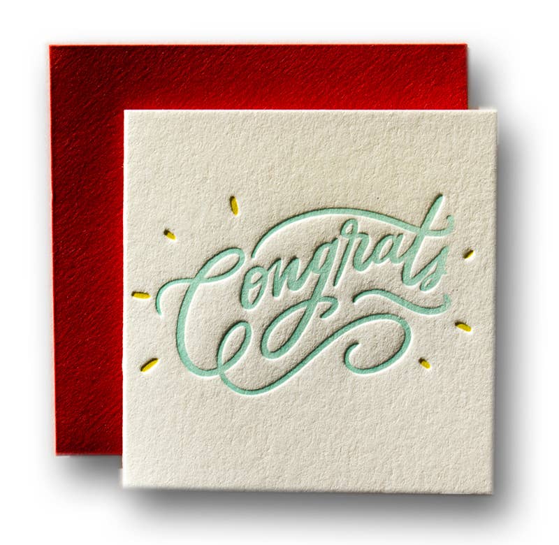 Ladyfingers Letterpress - Congrats Tiny Card