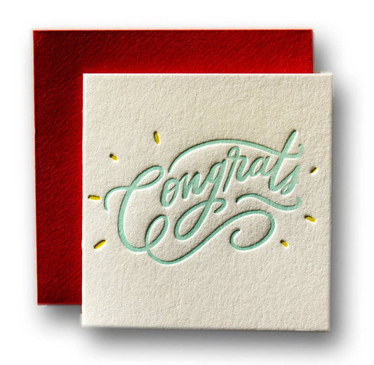 Ladyfingers Letterpress - Congrats Tiny Card