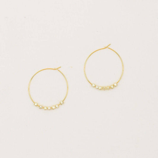 Altiplano - Faceted Metal Hoops: Gold