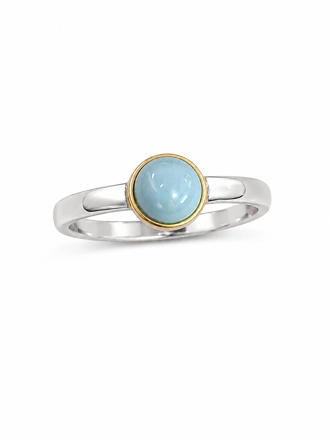 Tiger Mountain Jewelry - Healing Mist Turquoise Sterling Silver Brass Detail Ring: 8