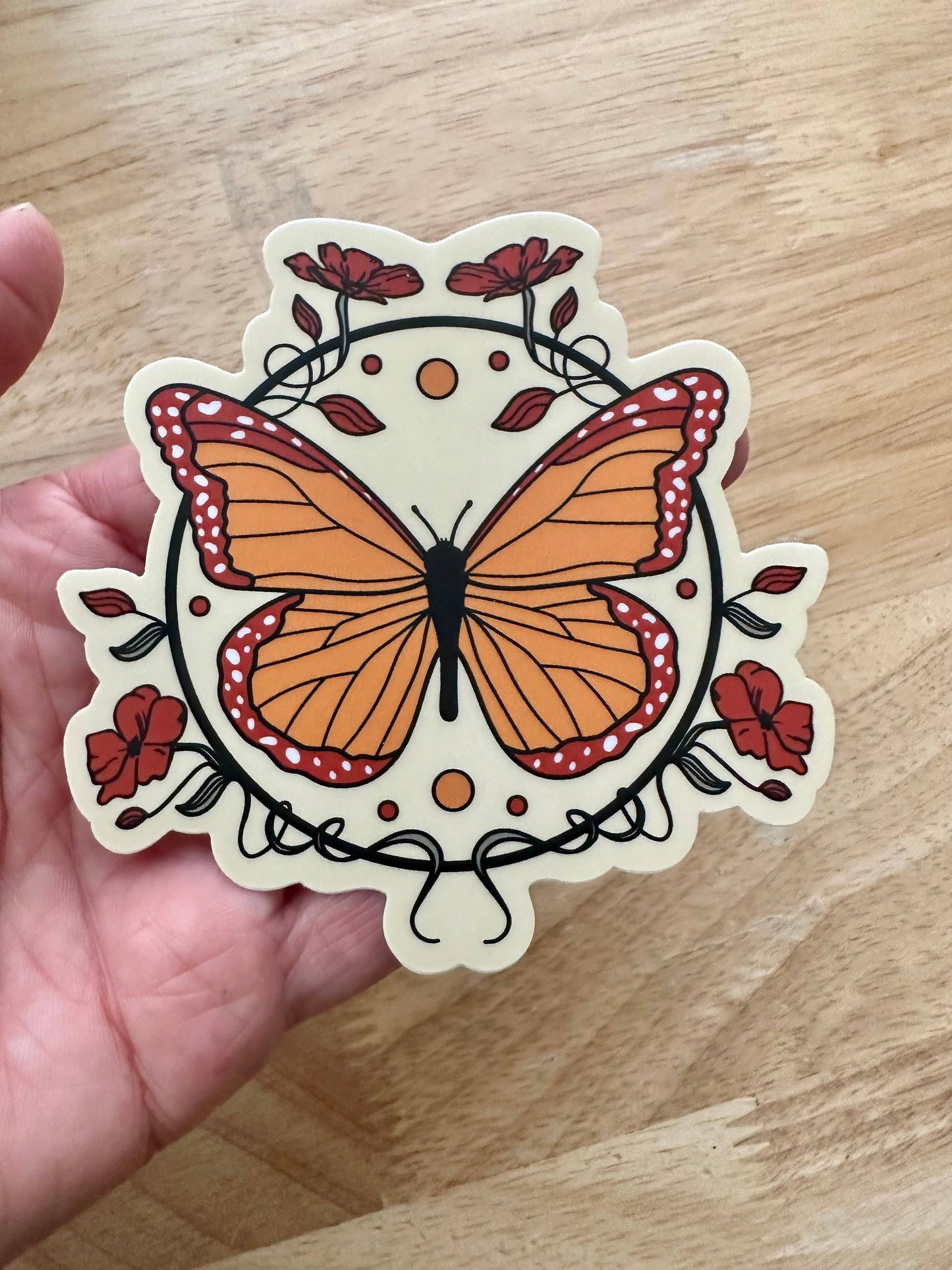 Graphic Heart - Monarch Butterfly - Vinyl Sticker