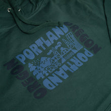Load image into Gallery viewer, Portland OR Skyline Hoodie (Green): M