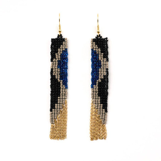 Rio Fringe Earrings: Ink