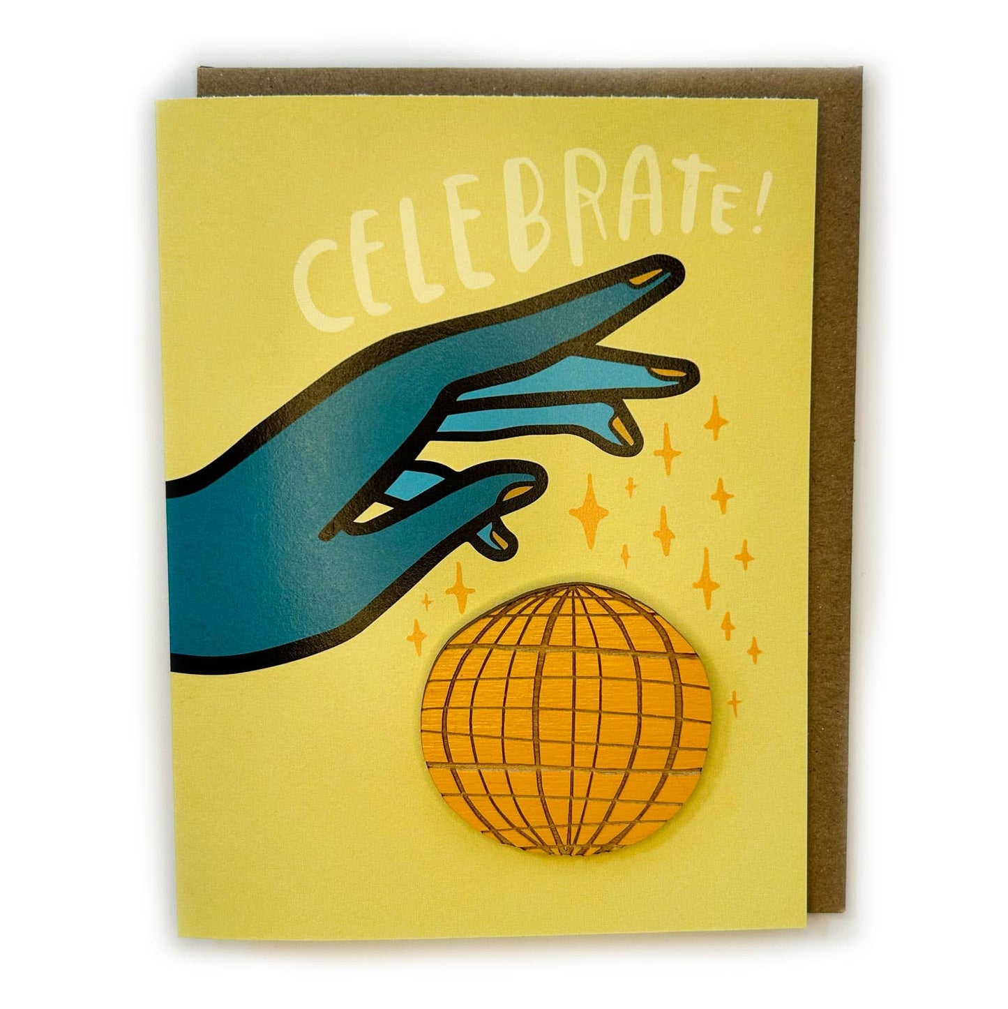 SnowMade - Hands + Disco Ball - Magnet w/ Card