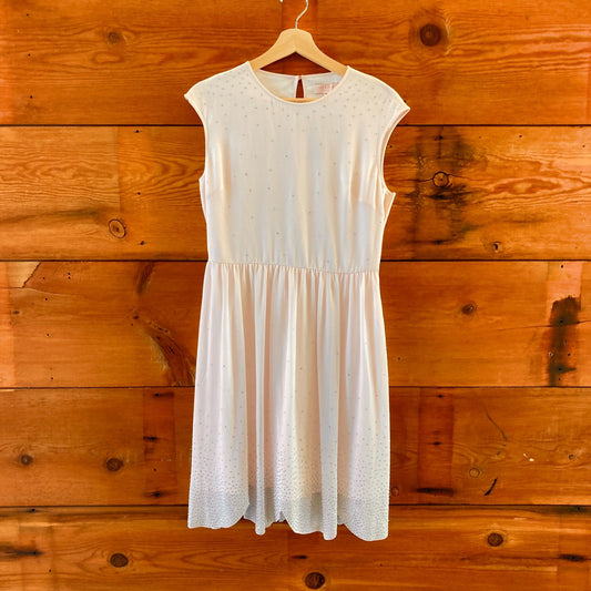 2 / M - Ted Baker Pale Pink Scallop Hem Vienne Embellished Dress 0911EE