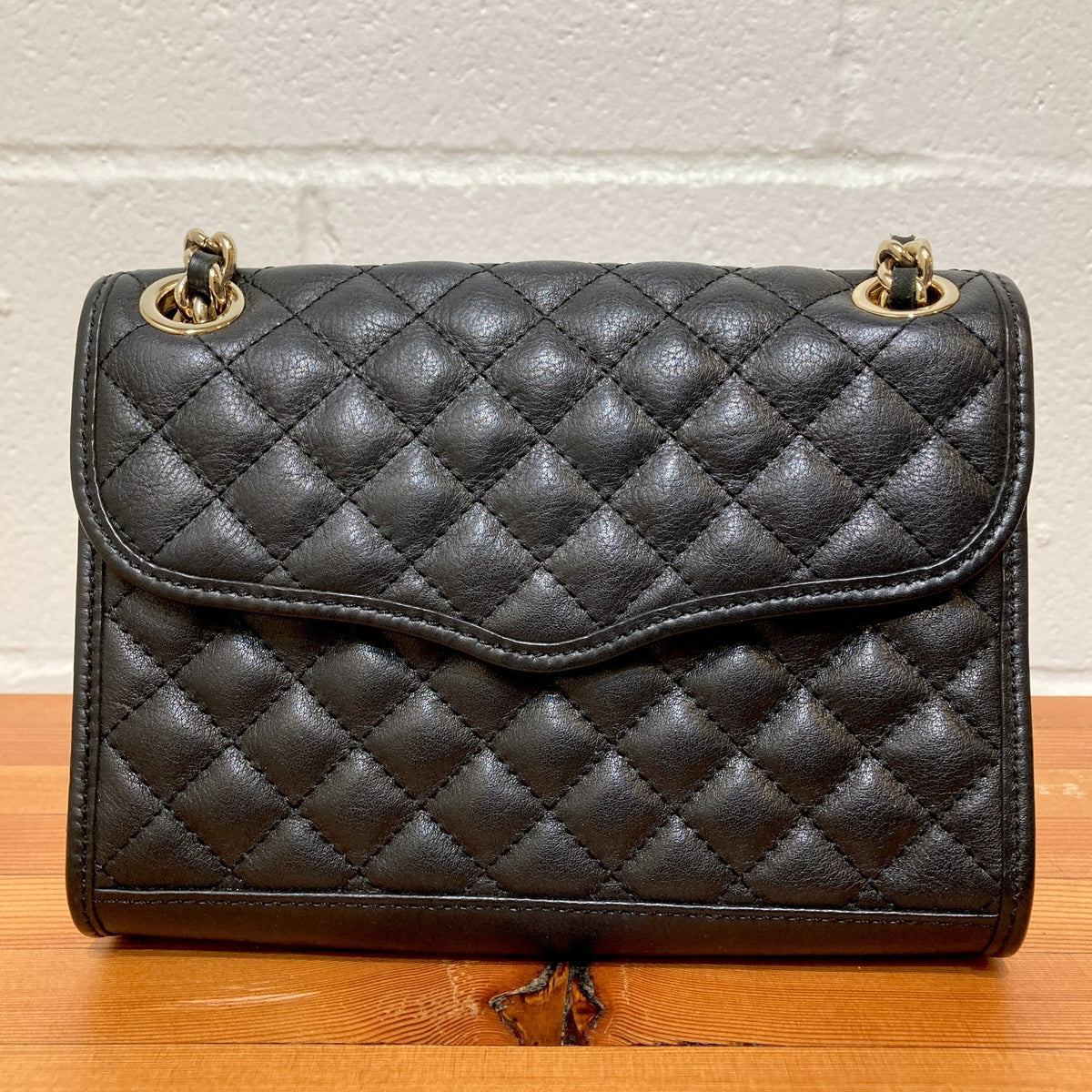Rebecca Minkoff Black Quilted Chain Convertible Crossbody Purse - 1117DB