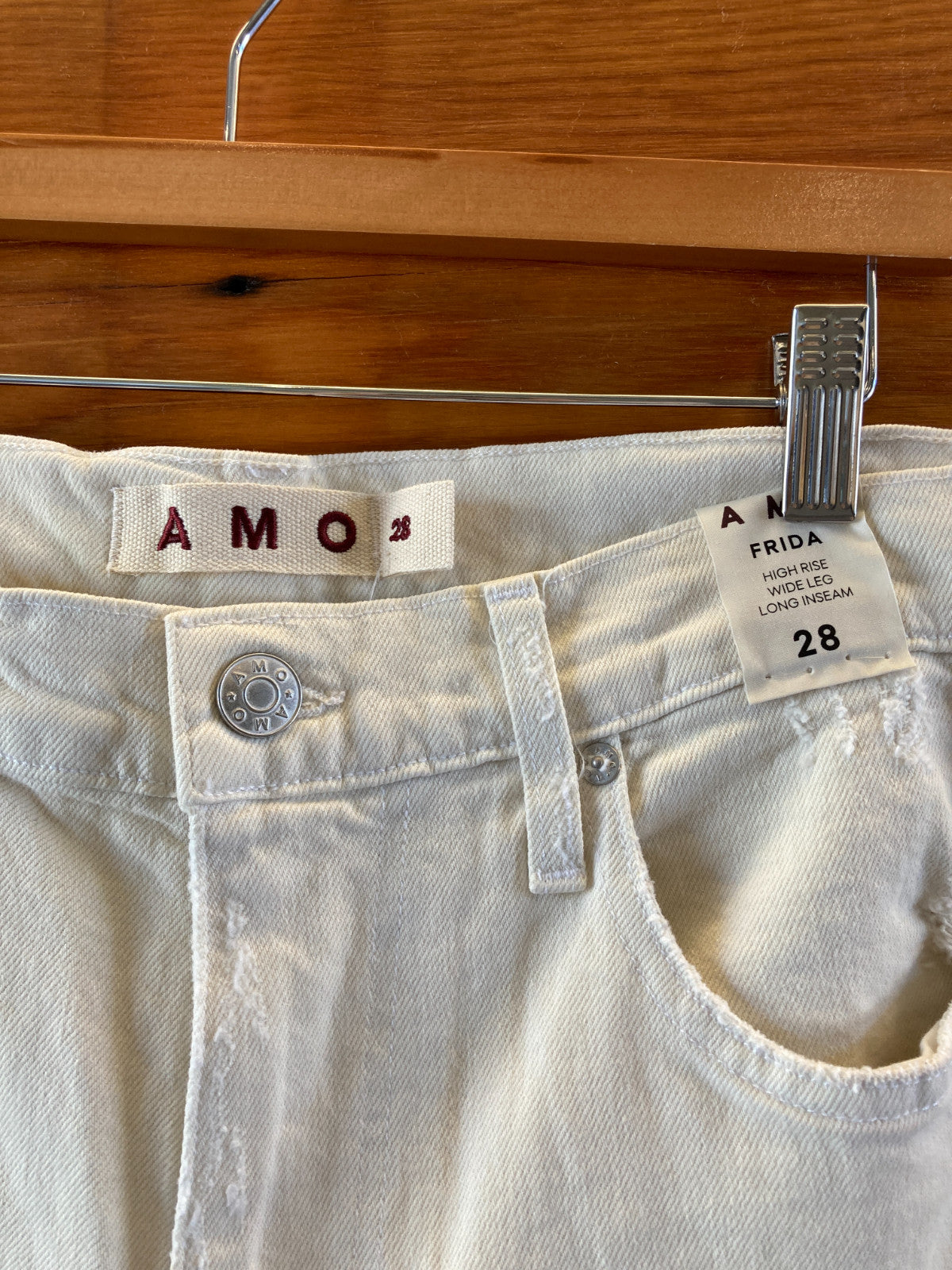 Amo $288 White Oak Wide Leg Frida High Rise Jeans - Size 28 - NEW - 4427SC