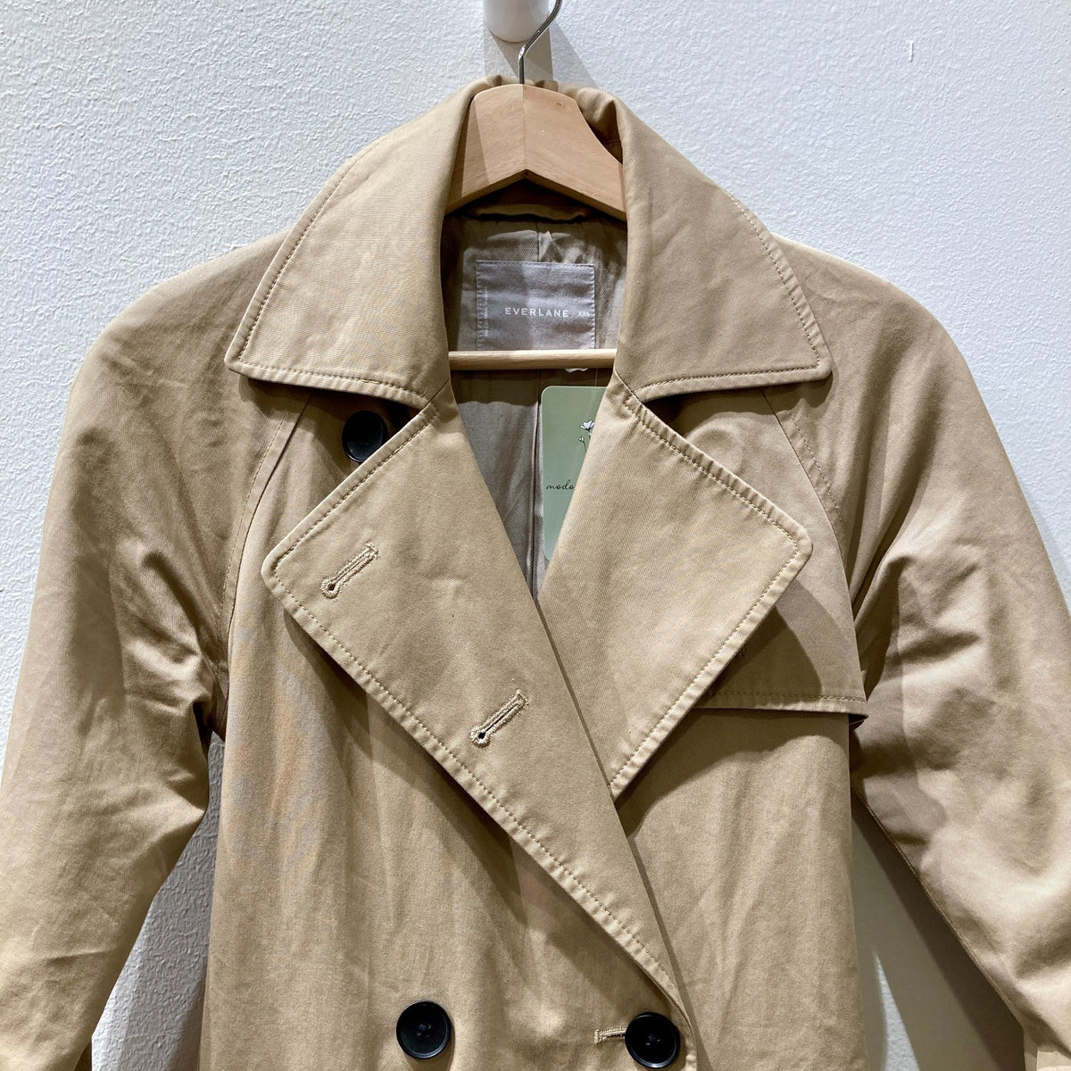 Everlane Khaki Classic Double Breasted Trench Coat Jacket - Size XXS - 0903BN