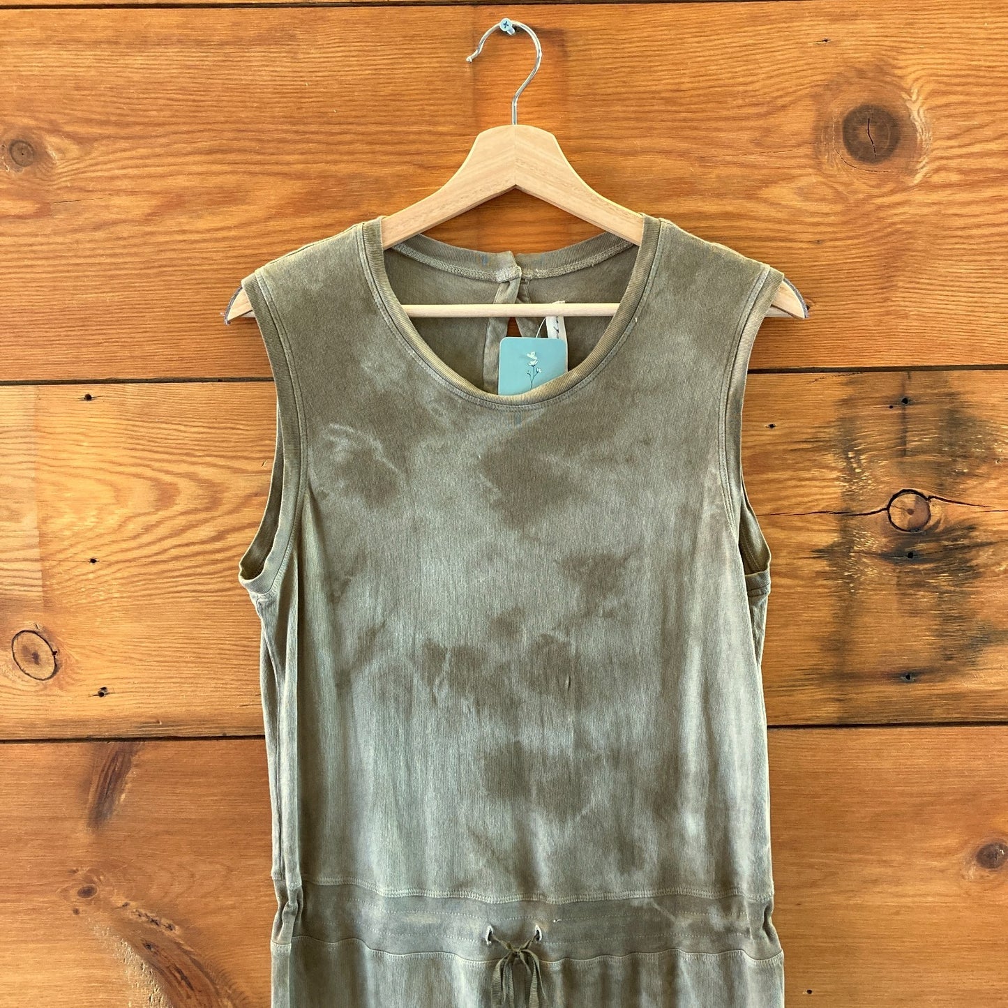 Raquel Allegra Green TieDye Sleeveless Drawstring Jumpsuit - Size 1 / S - 1016LD
