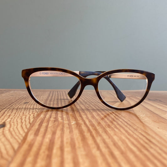 Fendi Tortoise Brown FF 0079 140 Made in Italy Eyeglasses Frames Only - 0413BB