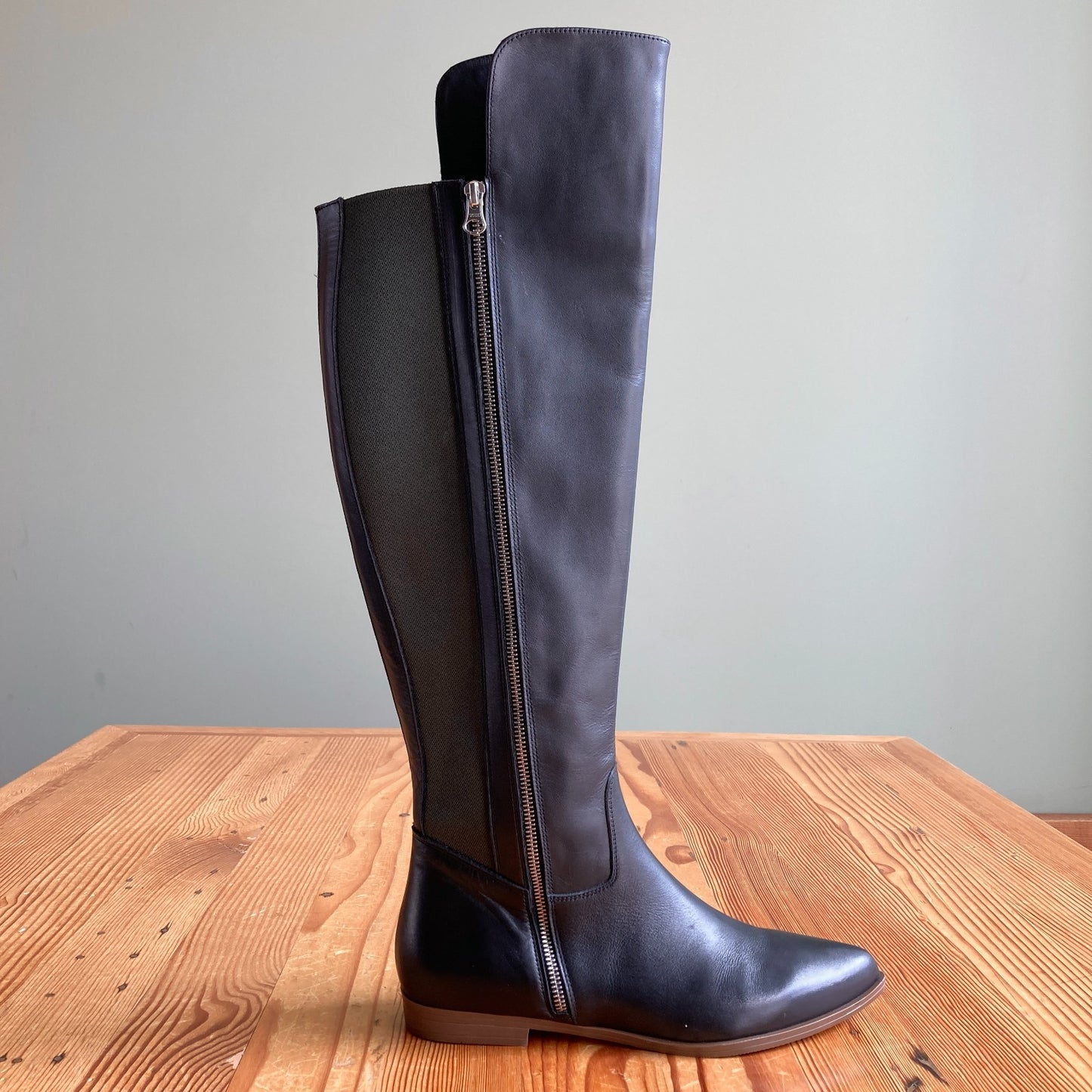 Girotti $519 Black & Green Over the Knee Boots - Sz 41 / 10.5 US - NEW - 0803BM