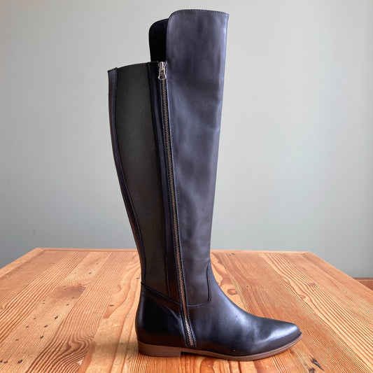 Girotti $519 Black & Green Over the Knee Boots - Sz 41 / 10.5 US - NEW - 0803BM