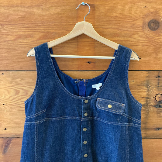 Pilcro Anthropologie $148 Dark Denim Jean Jumper Dress - Size M - NEW - 0114KE