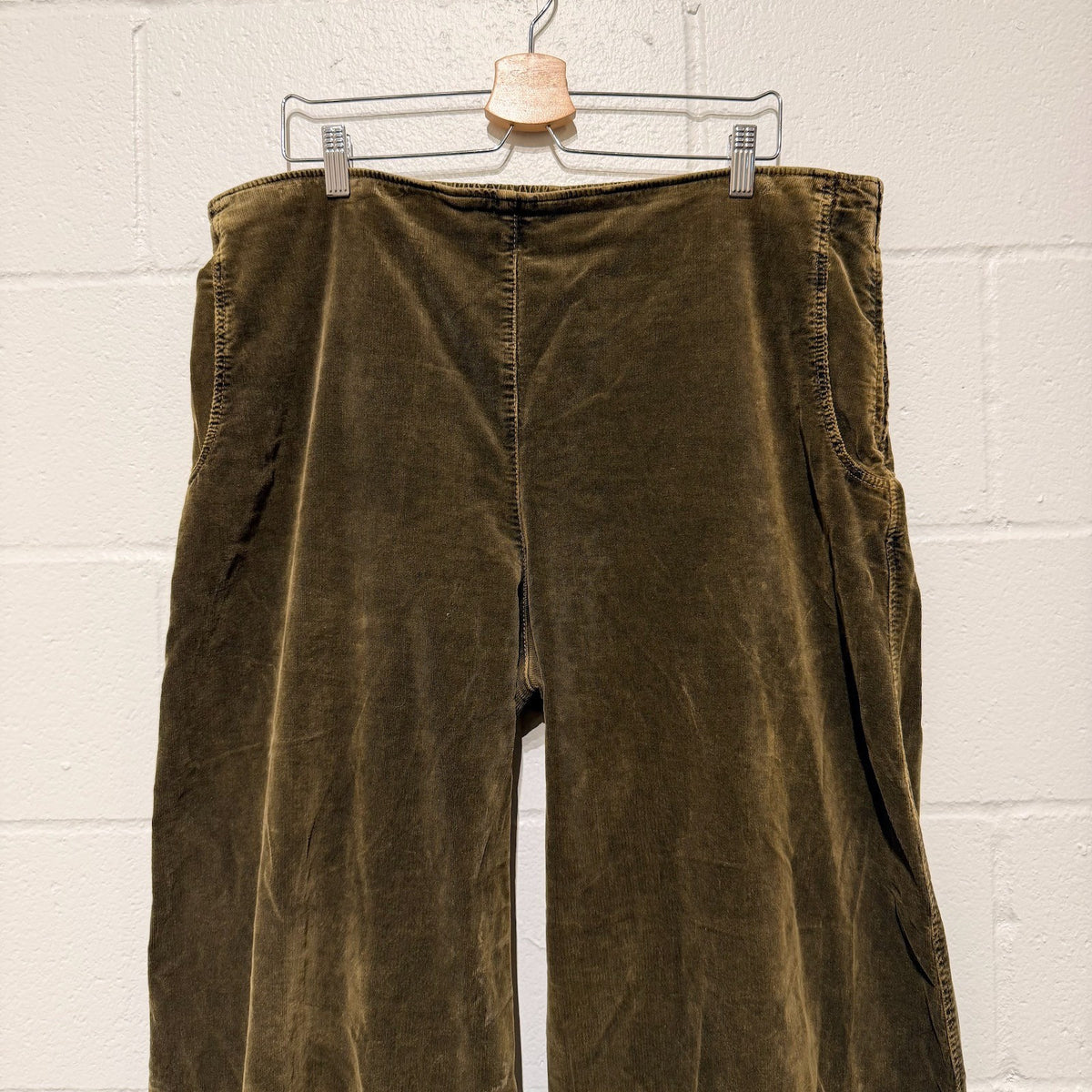 Oska Olive Green Cords Balloon Lantern Leg Cropped Pants - Size 5 / XL - 0530JF