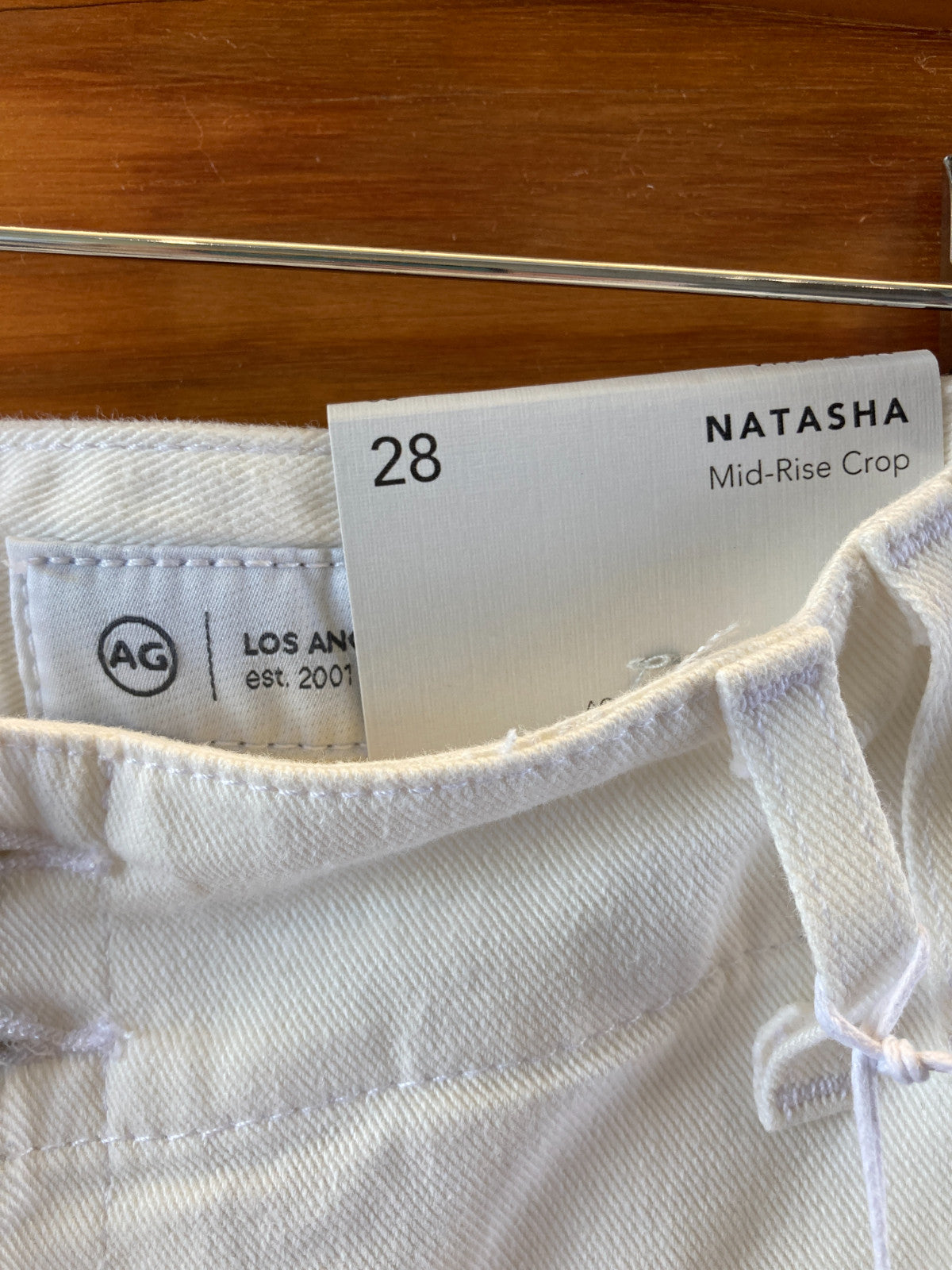 AG Adriano Goldschmied $235 Powder White Natasha Jeans - Size 28 - NEW - 4427SC