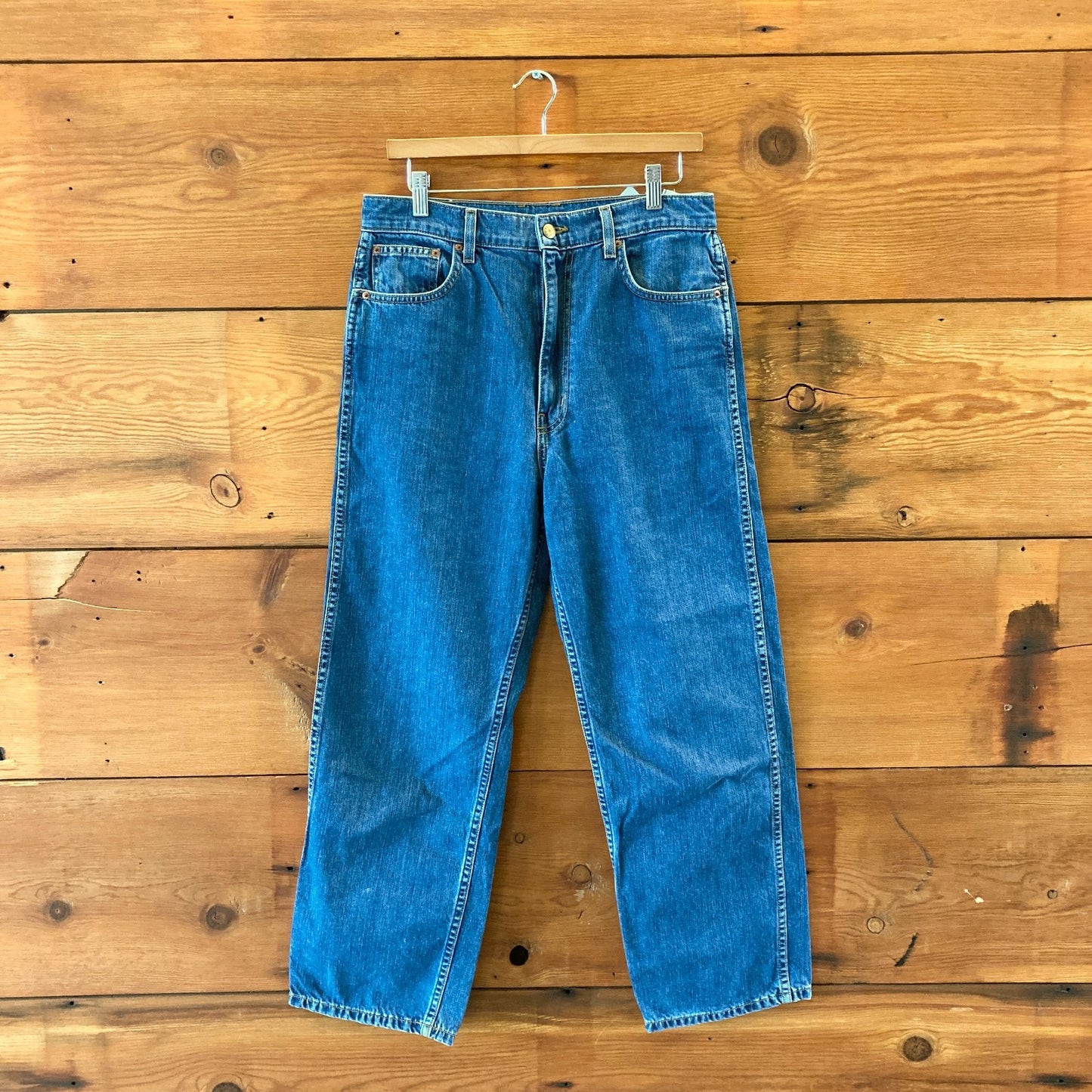 B Sides Plein Relaxed Straight Jeans Blue High Rise Jeans - Size 30 - 1105AR