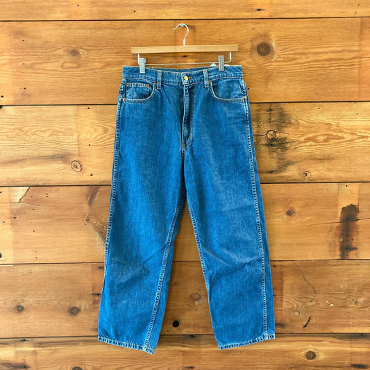 B Sides Plein Relaxed Straight Jeans Blue High Rise Jeans - Size 30 - 1105AR