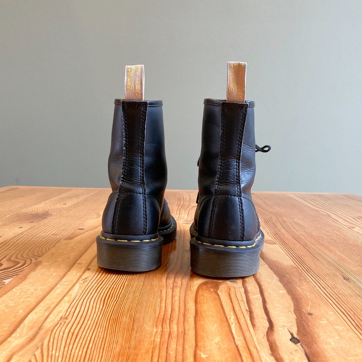 7 - Dr. Martens Black Vegan Leather 1460 Felix Combat Boots 0410KB