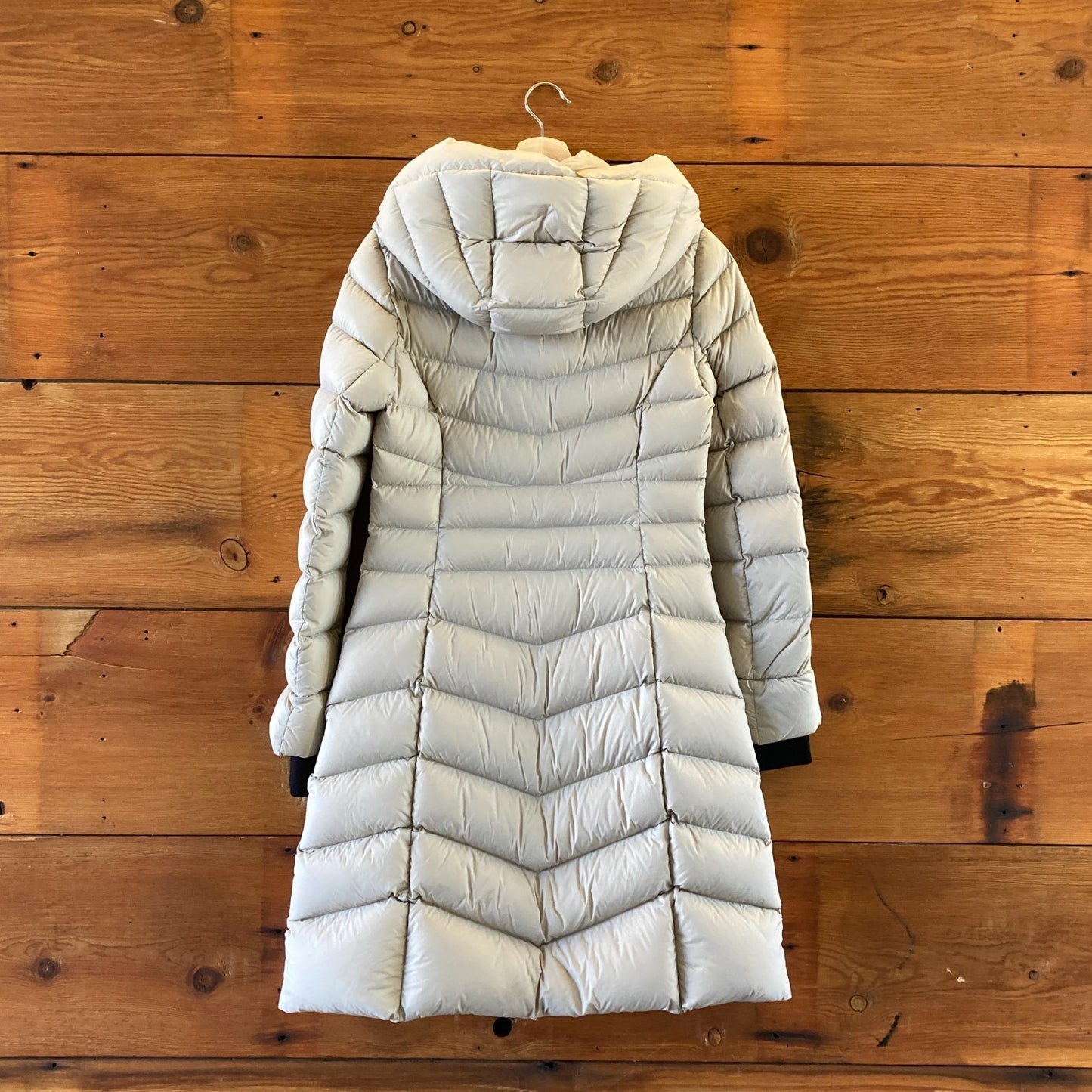 XS - Soia & Kyo $425 Beige Duck Down Hooded Geana Puffer Coat Jacket 1129CG
