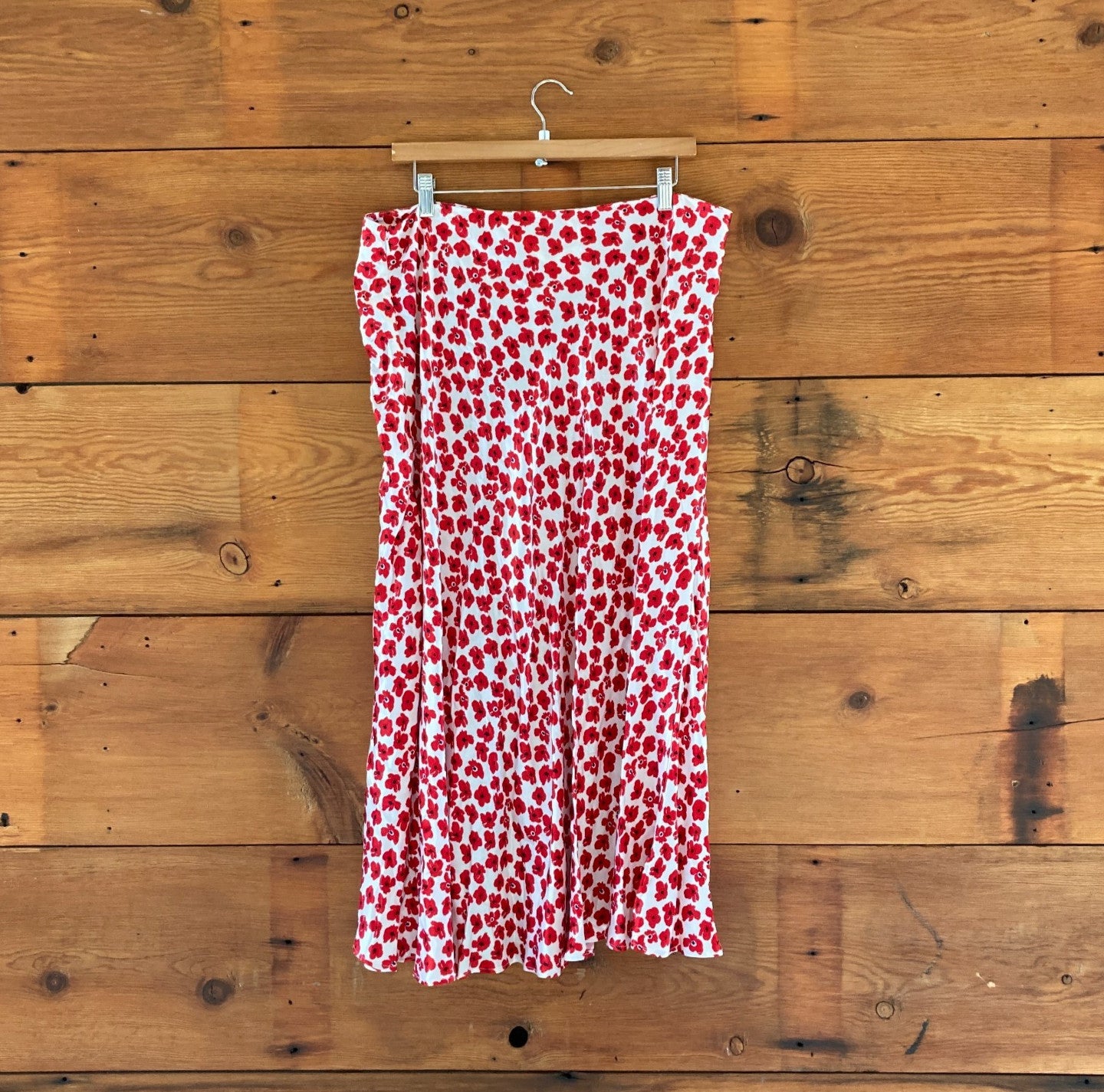 XL Petite - Maeve Anthropologie NEW Red White Mel Floral Print Skirt 1215KM