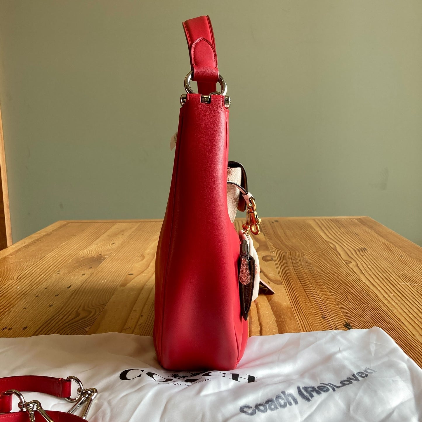 Coach NEW Red Leather Nomad Hobo Shoulder Bag Purse - 0731LR